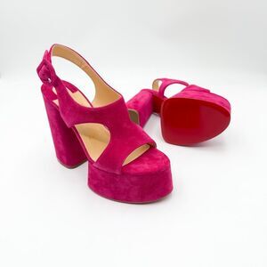 Christian Louboutin Foolish Platform Sandals 130mm Pink Leather EU 36 US 6